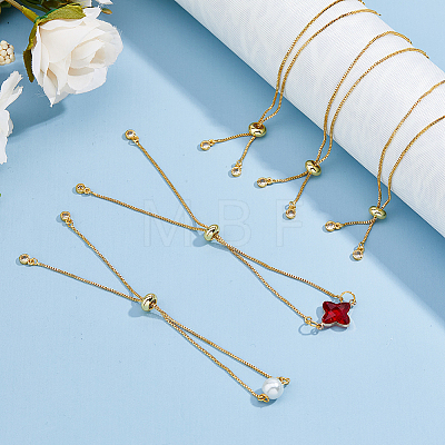 12Pcs Rack Plating Adjustable Brass Slider Bracelet Making KK-DC0004-37G-1