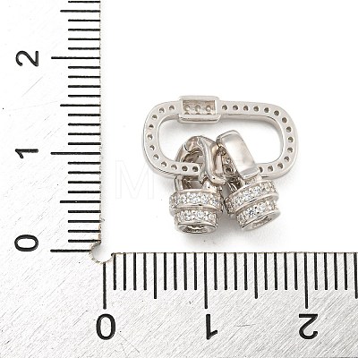 925 Sterling Silver Micro Pave Clear Cubic Zirconia Fold Over Clasps STER-U001-16P-1