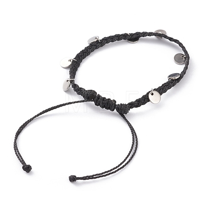 Waxed Polyester Cord Braided Bead Bracelets BJEW-JB05762-1