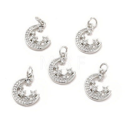 Brass Micro Pave Cubic Zirconia Charms KK-E068-VB110-1