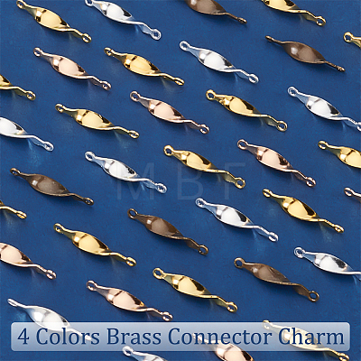   80Pcs 4 Colors Brass Connector Charms KK-PH0004-94-1