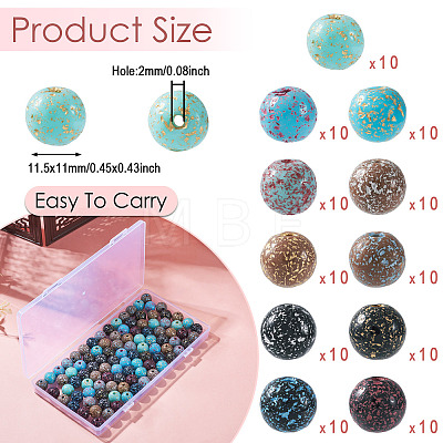 110PCS 10Colors Opaque Acrylic Beads OACR-TA0002-52-1