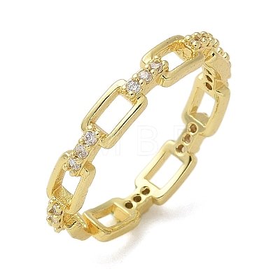 Rectangle Clear Cubic Zirconia Finger Rings RJEW-G337-13G-1