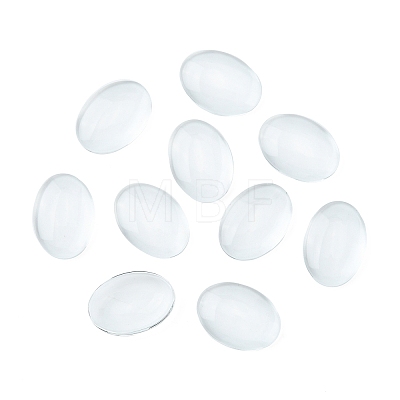 Transparent Oval Glass Cabochons GGLA-R022-18x13-1