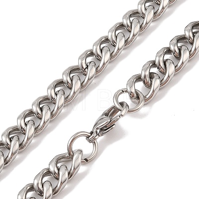 Non-Tarnish 304 Stainless Steel Cuban Link Chain Necklaces NJEW-K378-16B-P-1