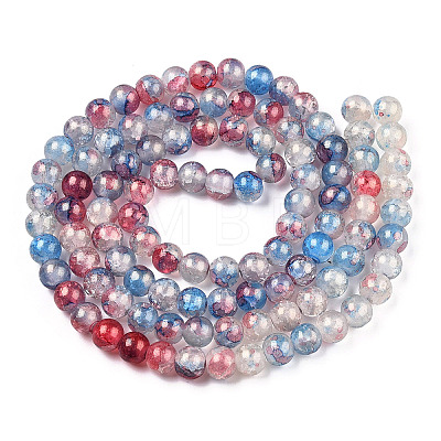 Baking Paint Crackle Glass Bead Strands DGLA-R053-04H-1