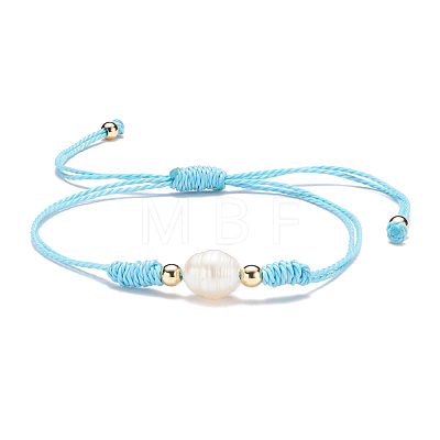 Natural Pearl Beads Bracelet BJEW-JB07475-1