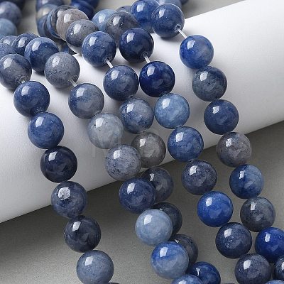 Natural Blue Aventurine(Dyed and Heated) Beads Strands G-U015-10MM-01-1