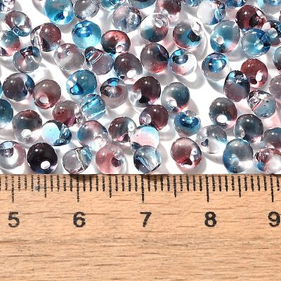 Transparent Baking Paint Glass Seed Beads SEED-P006-02B-07-1