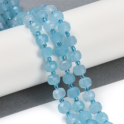 Natural Dyed White Jade Beads Strands G-H057-A22-14-1