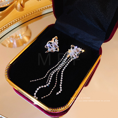 Imitation Pearl Tassel Dangle Earrings DX8372-14-1