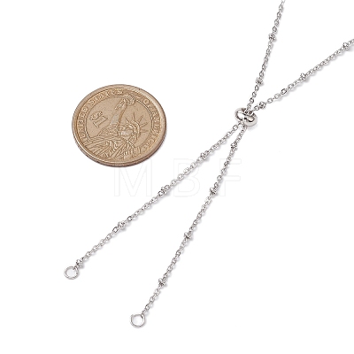 Non-Tarnish 304 Stainless Steel Satellite Chain Slider Necklace Making AJEW-JB01247-02-1