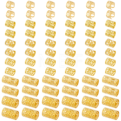 150Pcs 6 Styles Iron Dreadlocks Beads Hair Decoration OHAR-PA0001-06G-1