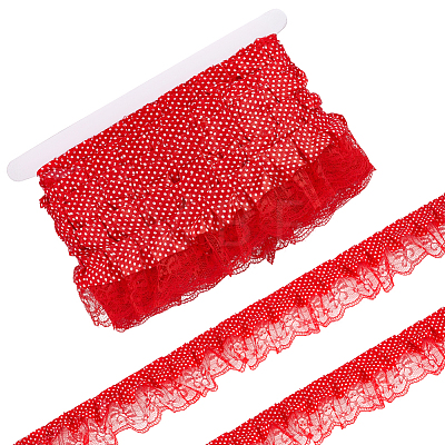 20M Polka Dot Polyester Ribbons SRIB-BC0001-52A-1