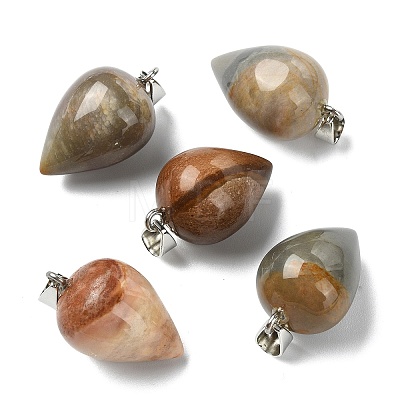 Natural Picasso Jasper Pendants GG-K002-13H-1