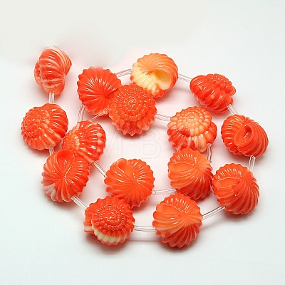 Synthetic Gemstone Coral Beads Strands X-CORA-L030-02-1