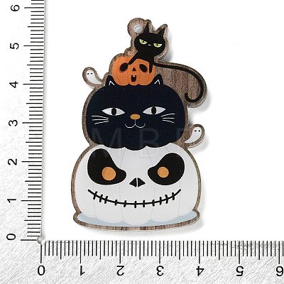 Halloween Theme Double Sided Printed Acrylic Big Pendants OACR-Z023-02E-1