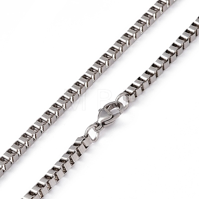 201 Stainless Steel Box Chain Necklace for Men Women NJEW-P268-A41-1X5-1