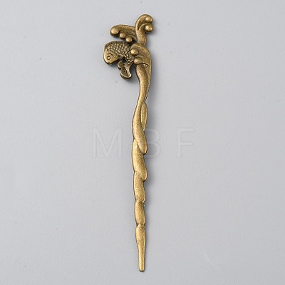 Alloy Fish Hair Sticks MRMJ-WH0077-102B-AB-1