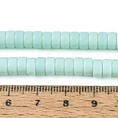 Opaque Solid Color Glass Beads Strands GLAA-N026-3x6mm-14-1