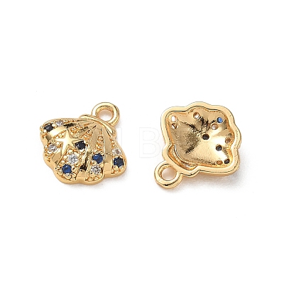 Brass Micro Pave Midnight Blue Cubic Zirconia Charms KK-P355-01A-G-1