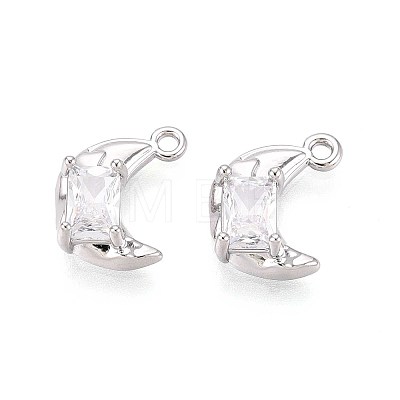 Brass Micro Pave Cubic Zirconia Pendants KK-T071-42P-1