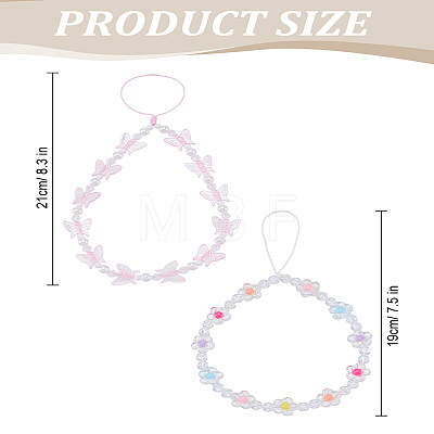 2Pcs 2 Styles Plastic Mobile Straps HJEW-LP0001-16-1