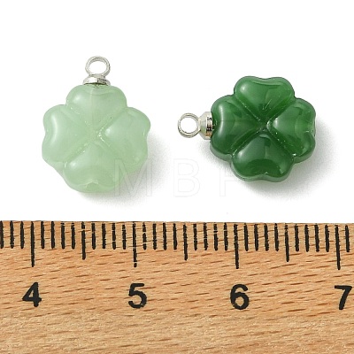 3Pcs 3 Colors Imitation Jade Glass Pendants PALLOY-JF05402-02-1