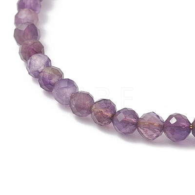 Natural Amethyst Beaded Cuff Bangles BJEW-JB13326-02-1