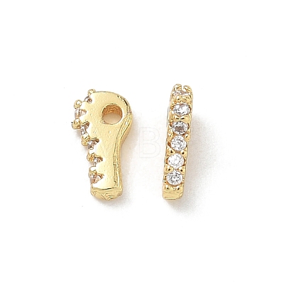 Brass Micro Pave Clear Cubic Zirconia Charms CU-CBA9FFD-01G-A-1