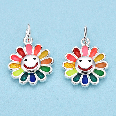 925 Sterling Silver Enamel Charms STER-T004-07S-1