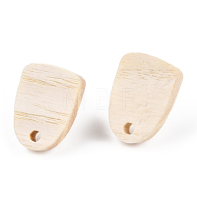 Ash Wood Stud Earring Findings EJEW-N017-011R-1