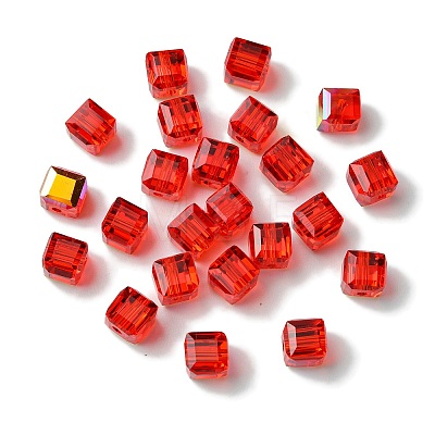 100Pcs Transparent Electroplate Glass Beads GLAA-K064-08A-AB06-1