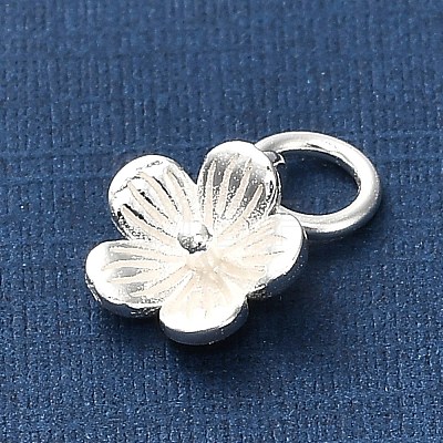 925 Sterling Silver 5-Petal Flower Charms STER-U009-01S-01-1