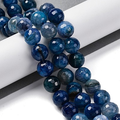 Natural Dragon Veins Agate(Dyed & Heated) Beads Strands G-K390-A06-01-1