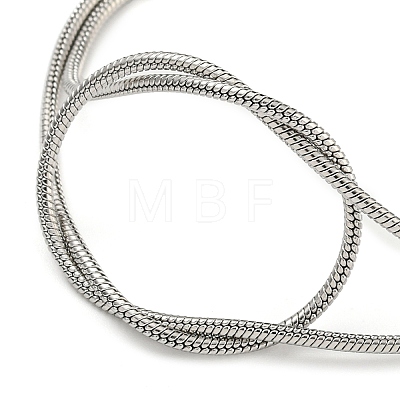 Non-Tarnish 304 Stainless Steel 2-Strand Round Snake Chain Bracelets BJEW-P334-01A-P-1