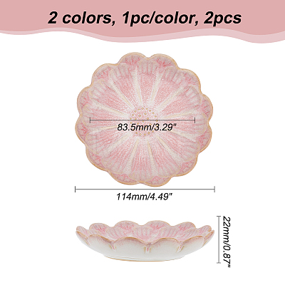  2Pcs 2 Colors Porcelain Jewelry Dish AJEW-NB0005-25B-1