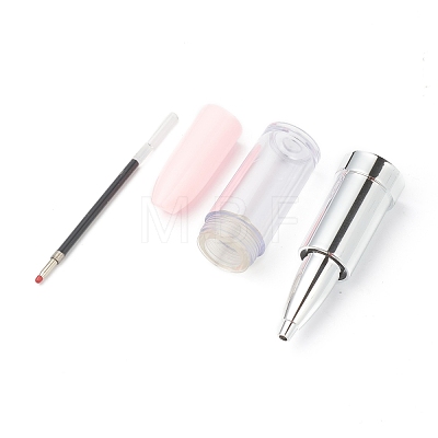 Lipstick Shape Empty Tube Black Ink Ballpoint Pens DIY-H123-A01-1