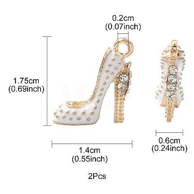 2Pcs Alloy Enamel Stilettos Pendants ENAM-YW0002-30B-1