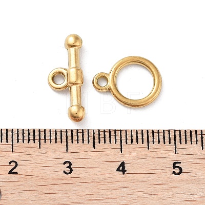 Ion Plating(IP) 304 Stainless Steel Ring Toggle Clasps X1-STAS-A092-09G-G-1