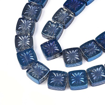 Electroplate Transparent Glass Beads Strands EGLA-N017-03E-1