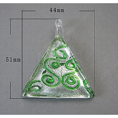 Handmade Silver Foil Glass Pendants X-FOIL-N021-M-1