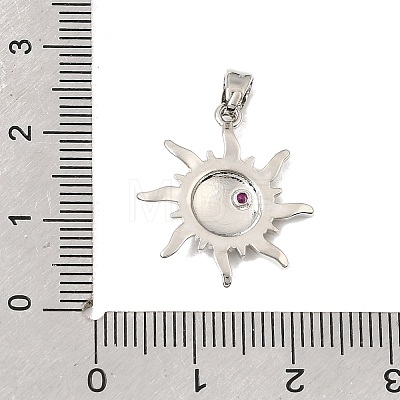 Brass Micro Pave Magenta Cubic Zirconia Pendants KK-E801-01P-1