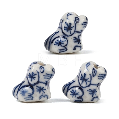 Animal Theme Blue and White Porcelain Beads PORC-Z007-05-1