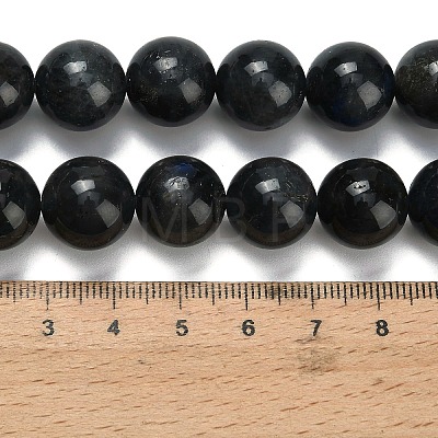 Natural Black Labradorite Beads Strands G-L642-B15-14mm-1