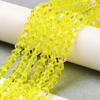 Transparent Electroplate Glass Beads Strands EGLA-A039-T4mm-L21-1