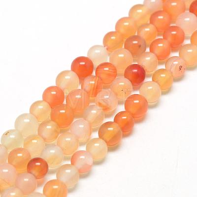 Natural Carnelian Beads Strands G-Q462-6mm-45-1
