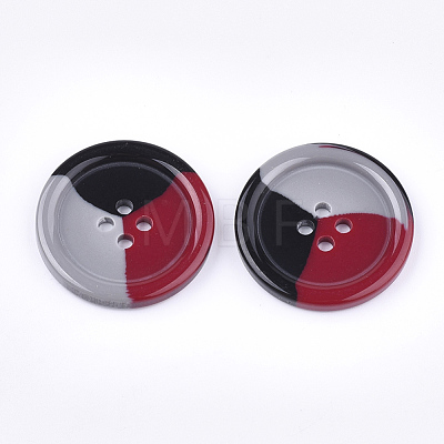 Tri-color Resin Buttons RESI-S377-06B-01-1