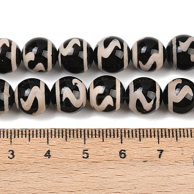 Tibetan Style dZi Beads Strands G-G328-A11-10mm-1