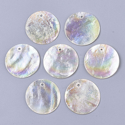 Natural Capiz Shell Pendants LS-X-SHEL-R047-06-1